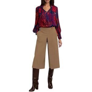 Trina Turk NWT Prizzi Knit Guacho Wide Leg Crop Pants 10